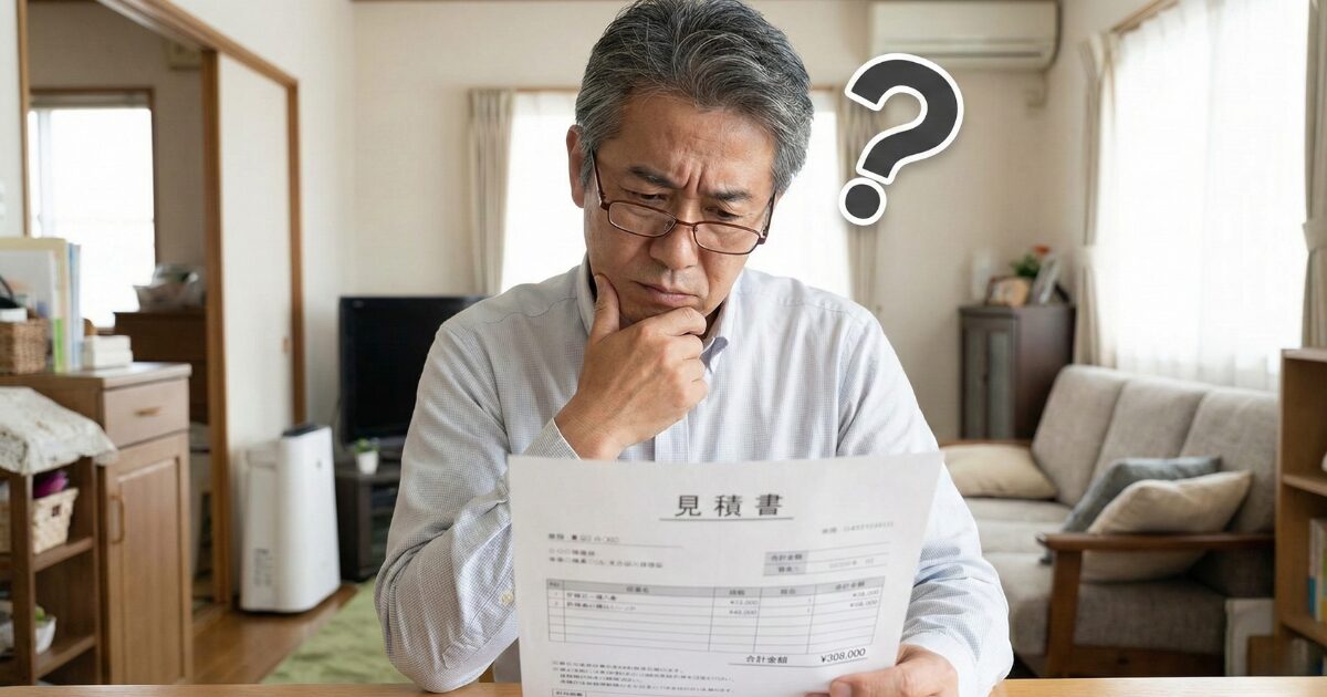 見積もりの内訳確認が業者選びの決め手になる 修理の見積書を確認している男性